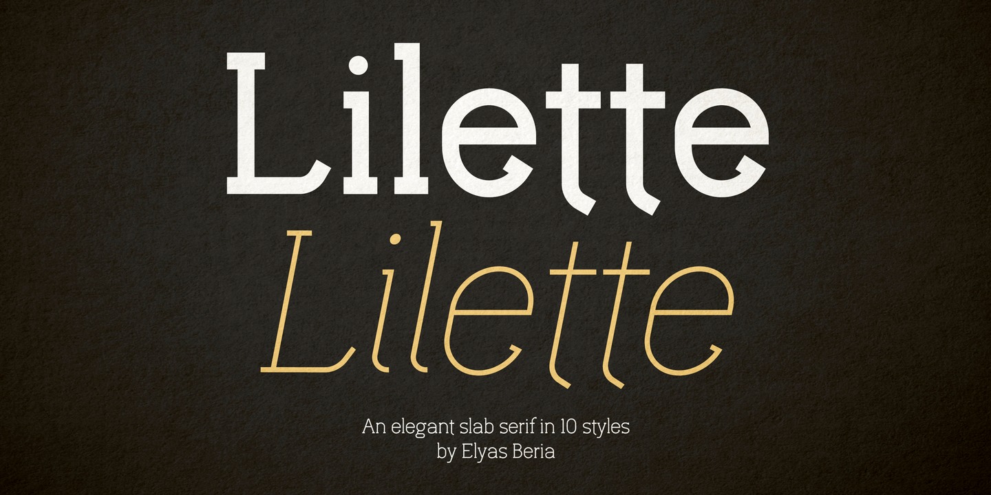 Ejemplo de fuente Lilette Italic